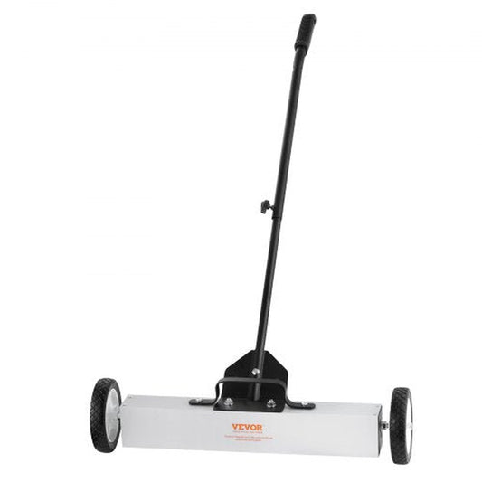 VEVOR 50Lbs Rolling Magnetic Sweeper with Wheels, Push-Type Magnetic Pick up Sweeper, 24-Inch Large Magnet Pickup Lawn Sweeper with Telescoping Handle, Easy Cleanup of Workshop Garage Yard