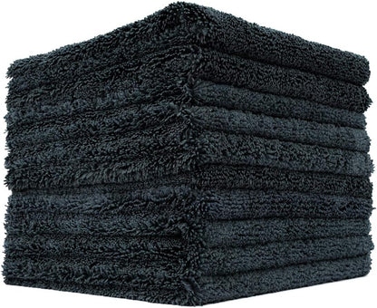 - Creature Edgeless Auto Detailing Towels (10-Pack) Professional 70/30 Blend, Dual-Pile Plush Microfiber, Buffing & Polishing, 420Gsm, 16In X 16In, Black