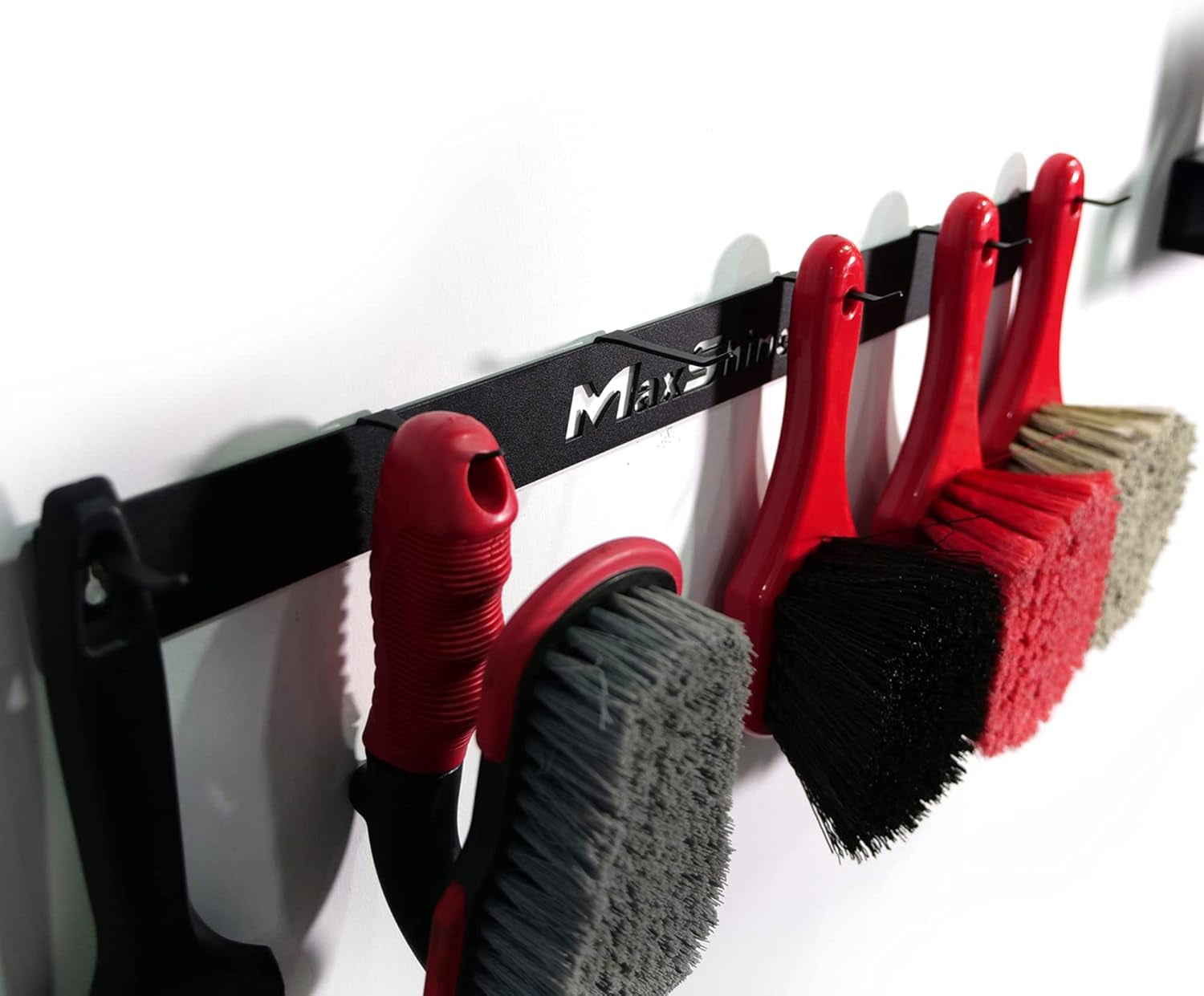 Universal Detailing Brush Hanger - 6 Organizer Hooks, Lightweight Wall-Mounted Design for Auto Detailing Supplies, Ideal for Garage & Mobile Use, Easy to Install Car Care Organizer