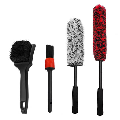 Car Wash Set High-Quality Car Detailing Tools Car Detailing Supplies Set 4Pcs Wheel Tire Brushes Kit for Stubborn for Wheels