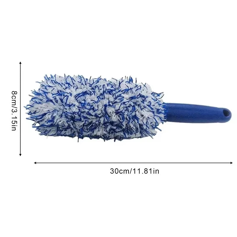 Colourful Shaggy Wheel Brush Microfiber Long Handle Tyre Brush Foamy Deep Cleaning Maintenance Tools Car Detailing Products