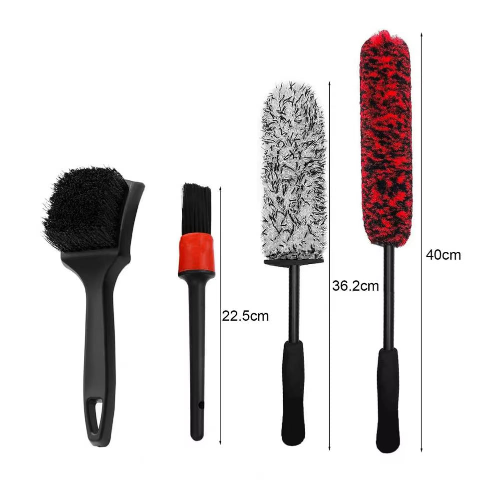 Car Wash Set High-Quality Car Detailing Tools Car Detailing Supplies Set 4Pcs Wheel Tire Brushes Kit for Stubborn for Wheels