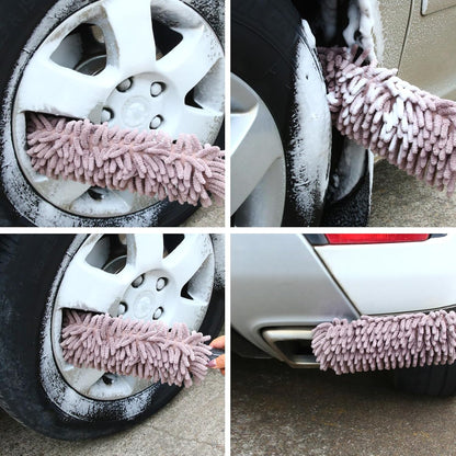 Car Duster Interior, Microfiber Car Wash Brush with Sponge, Cleaning Products for Car Screens, Car Leather, Exterior, Tire, Wheel, Detailing. Must-Have Accessories for Your Cleaning Kit. Gray