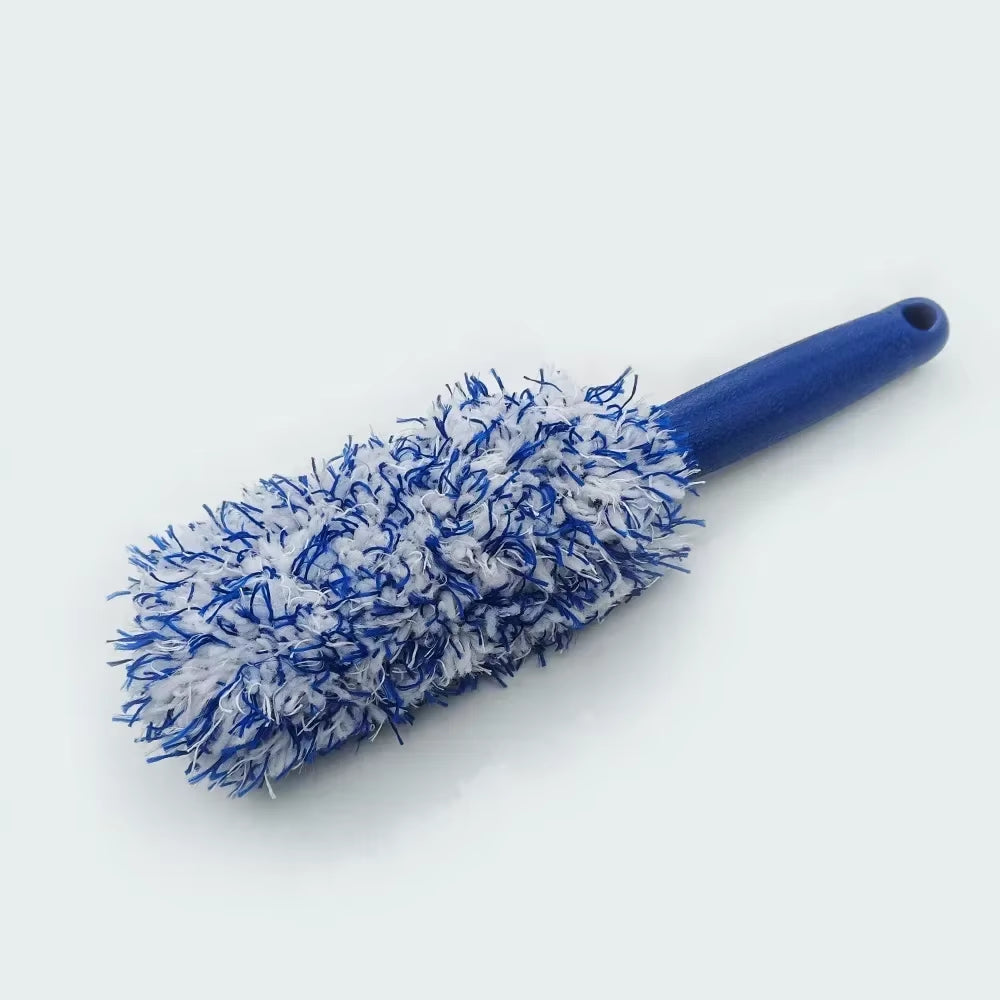 Colourful Shaggy Wheel Brush Microfiber Long Handle Tyre Brush Foamy Deep Cleaning Maintenance Tools Car Detailing Products