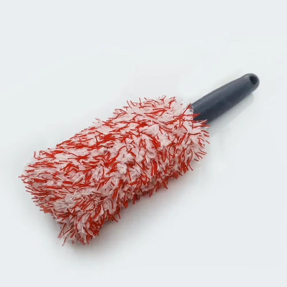 Colourful Shaggy Wheel Brush Microfiber Long Handle Tyre Brush Foamy Deep Cleaning Maintenance Tools Car Detailing Products