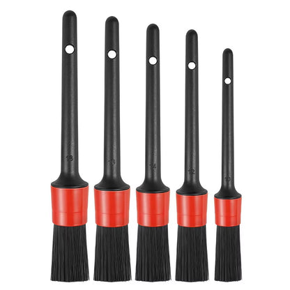 Multifunctional Detail Cleaning Brush Set PP Handle Premium Natural Boar Hair Car Detailing Brush Interior Exterior Accessories