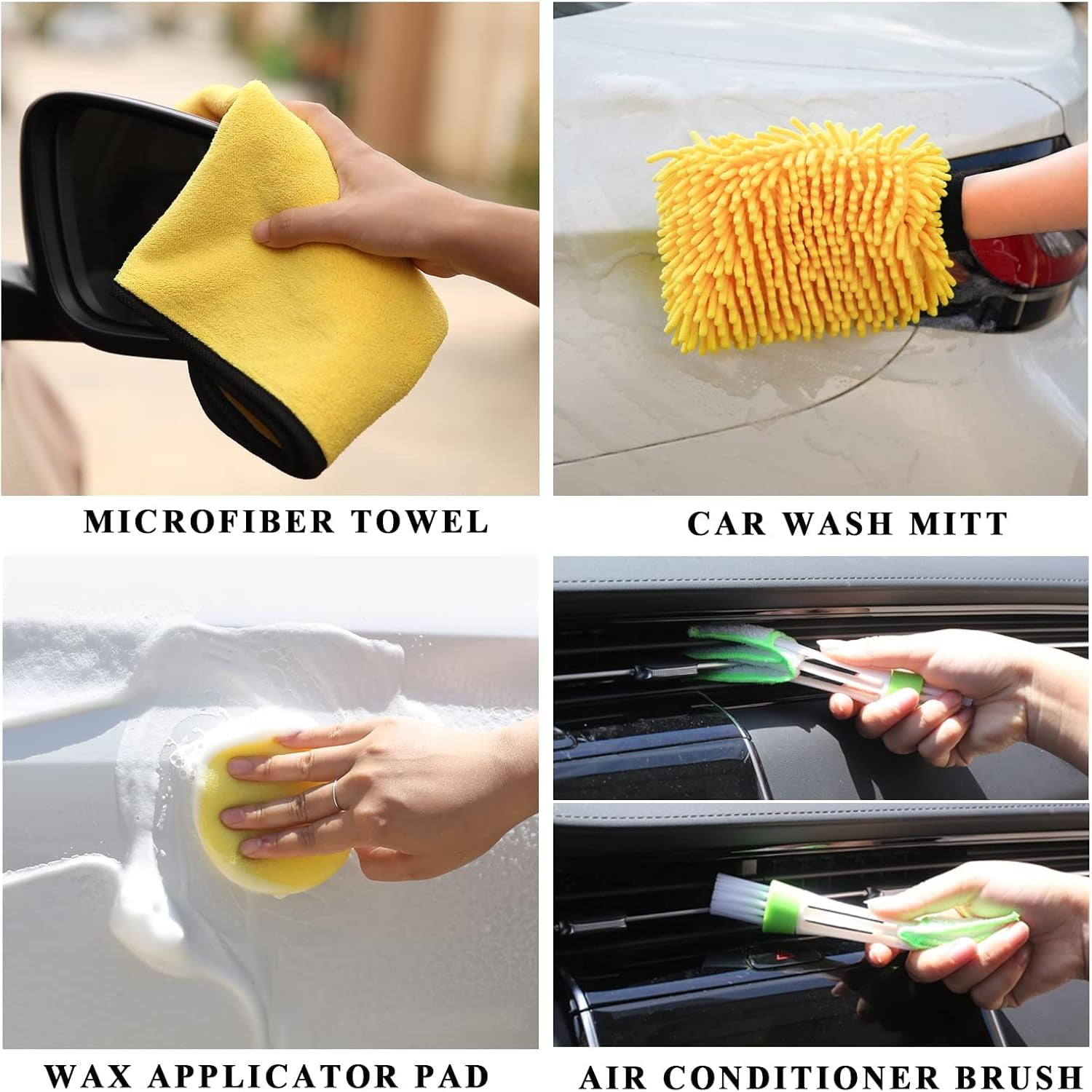 23Pcs Car Detailing Kit - Clay Mitt for Car Detailing, Car Detailing Brush Set, Drill Brush Set, Car Wash Cleaning Tools Kit for Interior Exterior Wheels