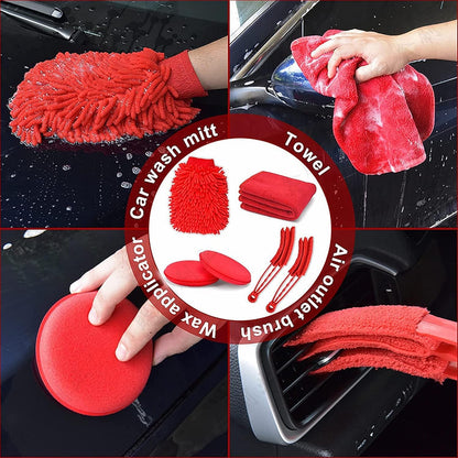 26 Pcs Car Detailing Kit, Car Detailing Brushes, Auto Detailing Drill Brush Set, Car Wash Kit, Professional Car Cleaning Tool with Soft-Bristled for Interior, Exterior, Wheels