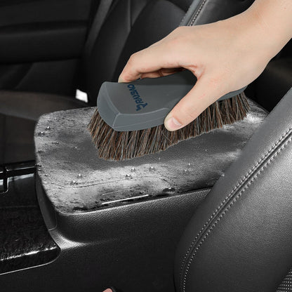 Wheel & Tire Brush, Car Wash Brush for Car Rim, Horse Hair Leather Cleaning Brush for Car Interiors, Furniture, Apparel, Boots, and More, Brush Set, Soft Bristle Cleaning Brush